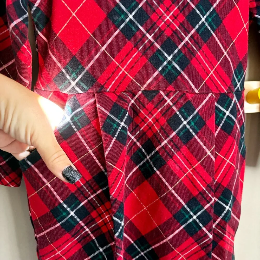 H&M Long Sleeved Tartan Dress w/ Pockets, 2-4y